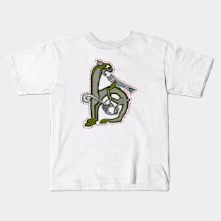 Celtic Cat Letter H Kids T-Shirt